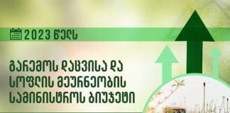 გარემოს დაცვისა და სოფლის მეურნეობის სამინისტროს 2023 წლის ბიუჯეტი, წინა წელთან შედარებით, 95 მლნ ლარით იზრდება